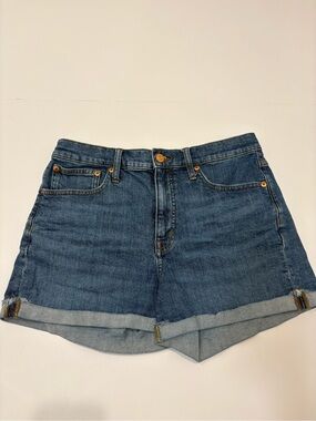 J. Crew Mid-Blue High Rise Denim Cuffed Shorts 28